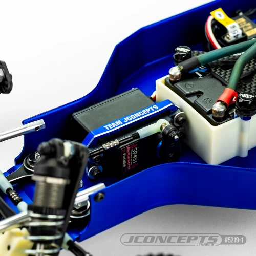 JConcepts RC10, RC10T, RC10GT Servo Mount Bracket, Blue, 5219-1 - Image 2 of 2
