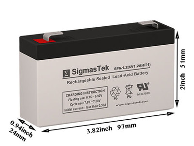 Enduring CB1.3-6 6V 1.2AH T1 Battery (Replacement)
