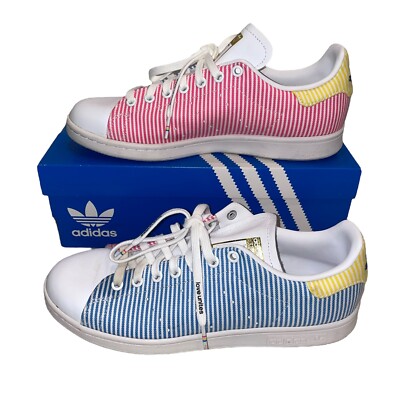 Adidas Stan Smith Love Unites Rainbow Pride Sneakers Size 9.5 FY9021 Classic Adidas Stan Smith Pride Love Unites Seersucker Striped  main image 3