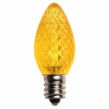 25 C7 Yellow LED Christmas Light Bulbs Faceted SMD LED Retro Fit Dimmable Bulb