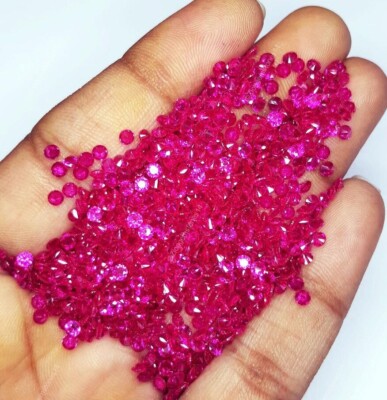 ★ ruby ★ Natural Ruby 2.5 MM Round Cut 1000 Pcs 78 Cts Certified Ruby