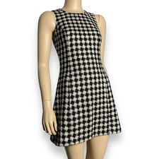 VTG 1990s Versace Jeans Couture Rare Houndstooth Sleeveless Dress Size 40IT S