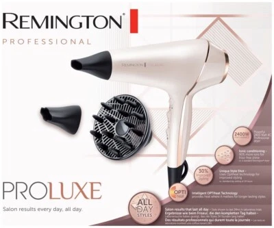 Remington AC9140 ProLuxe Hair Dryer with Diffuser Frizz Free 2400W Rose Gold NEW