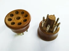 NOS 2x Bulgin Octal Leak Radford Socket Pair Valve Amplifier Tubes Vintage