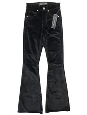 VERONICA BEARD Womens Sheridan Exaggerated Flare Velvet Jeans Black (MSRP $298)