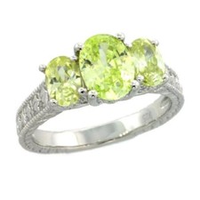 Sterling Silver Vintage Style Engagement Ring w/ 3 Topaz Color  Clear CZ Stones