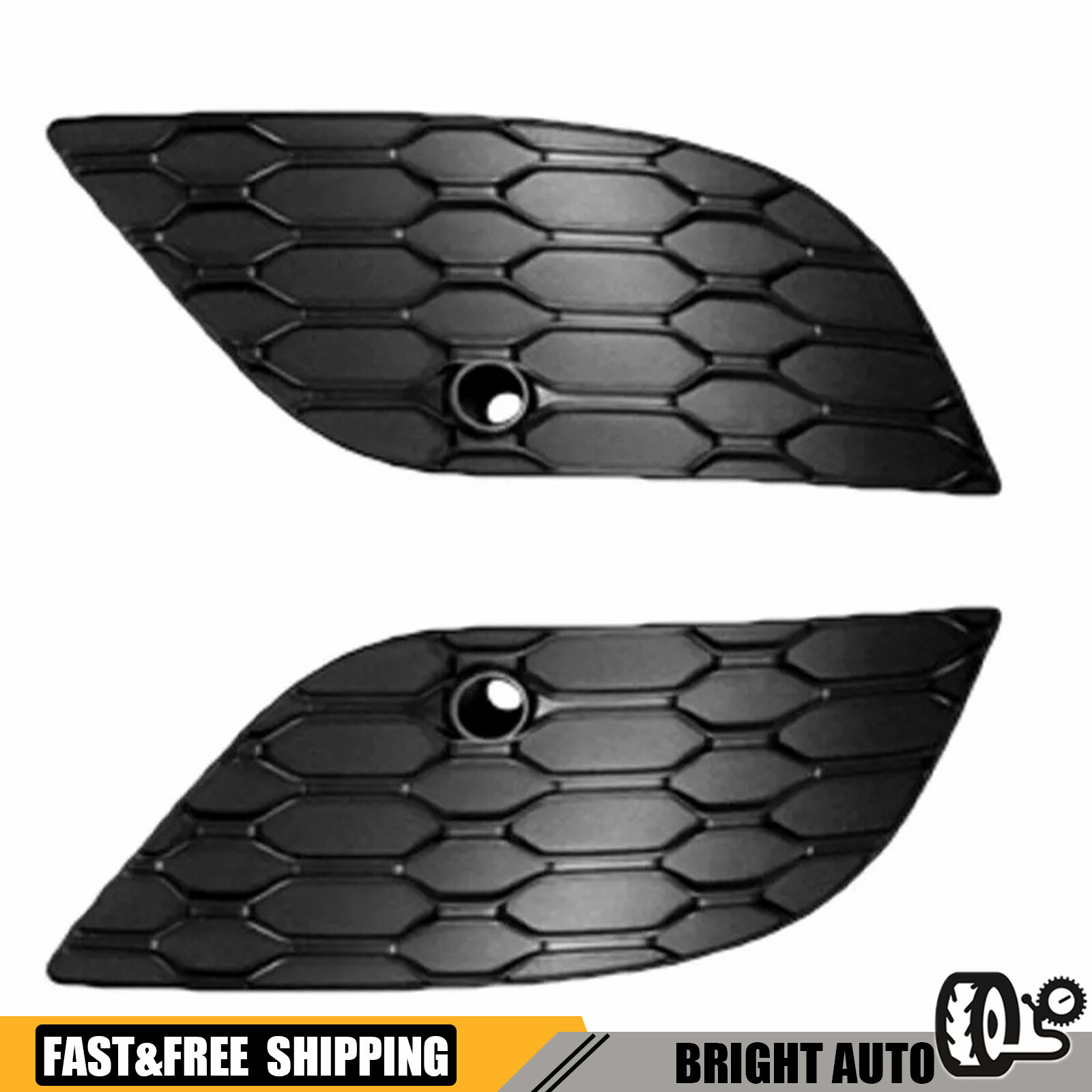 Fits 17-22 Jeep Grand Cherokee 1Pair Front Fog Light Cover Fog Lamp Grille Trim