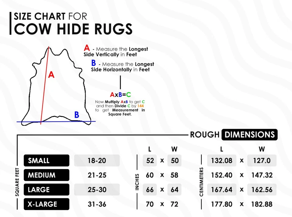 NEW LARGE 100% COWHIDE LEATHER RUGS TRICOLOR COW HIDE SKIN CARPET AREA 18-35SQFT - image 2 of 4
