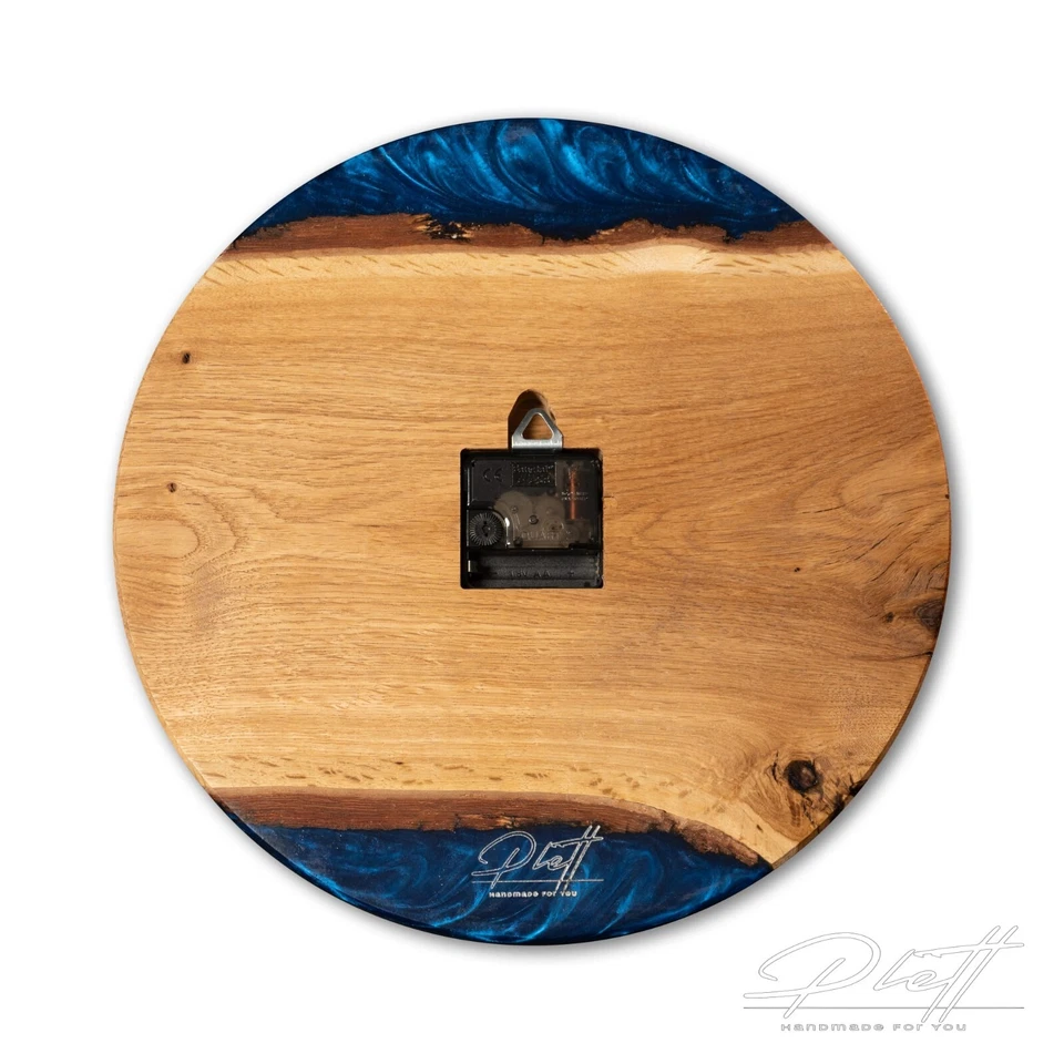 Wanduhr aus Naturholz und Epoxidharz,Handgefertigt,Handmade in Germany ,Geschenk - Bild 4 von 4