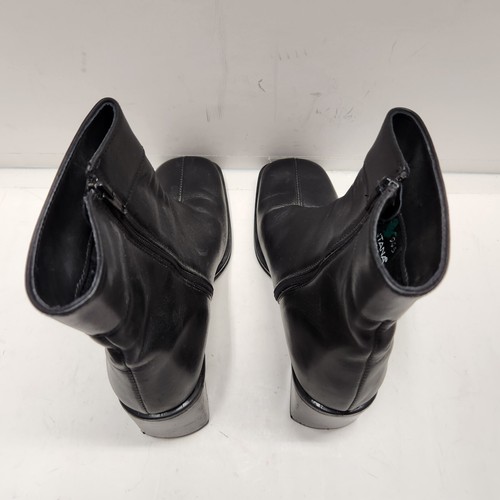 Santana Canada Botines de Cuero Negro Tacón Grueso Para Mujer Talla 6.5 Cremallera - Imagen 3 de 11