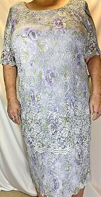 Vtg Shift Dress Layered Lace American Beauty Mother Of The Bride | eBay
