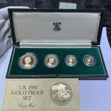 BEAUTIFUL 1980 Great Britain PROOF 4 Coin Gold Sovereign Set Rare
