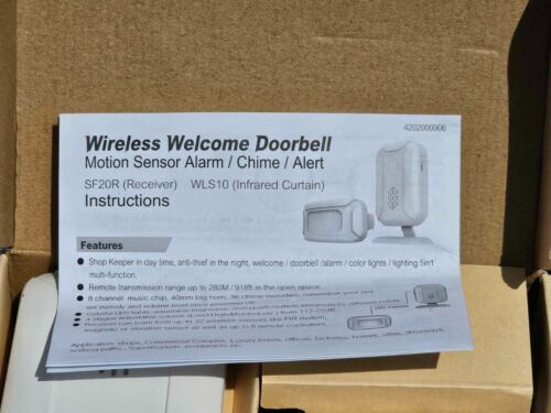 Wireless Doorbell Welcome Chime Alarm System Infrared Motion Sensor for Store - Picture 3 of 4