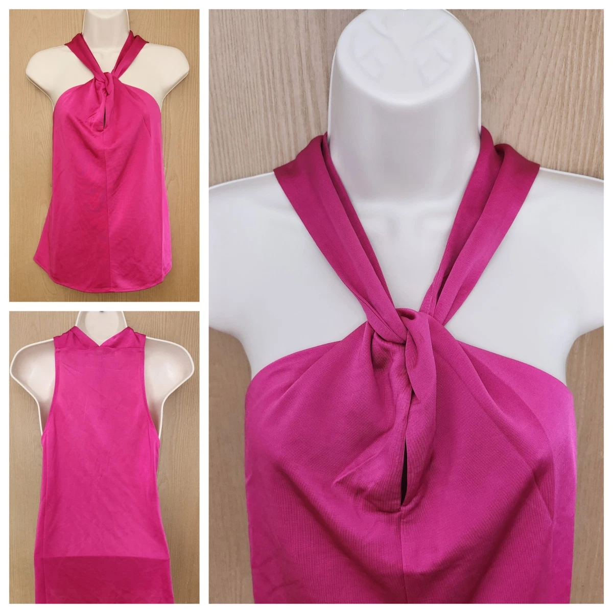 Haut Asymétrique Une épaule BCBG MAX AZRIA – Soie 100% – Couleur Pebble – Taille XS – Neuf Avec étiquettes