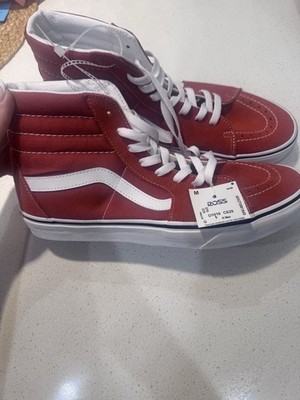 VANS Sk8-Hi Men s Red/White Lace-Up High Top Sneakers Rubber Outsole size 10