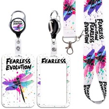 Dragonfly Badge Holder with Heavy Duty  Retractable Reel Clip  Lanyard - M