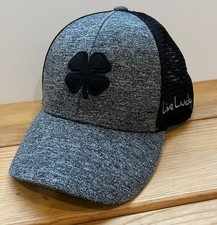 Black Clover Lucky Heather Mesh Grey/Black Fitted L/XL Golf Hat Cap - NEW
