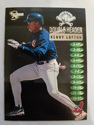 1998 Fleer Skybox Dugout Axcess Baseball DOUBLE HEADER 10DH Kenny Lofton Indians