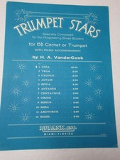 Vandercook Trumpet Stars LYRA B Flat Cornet or Trumpet Piano Sheet Music Rubank