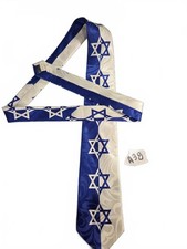 Patriotic Isreal Star of David Necktie  Blue  White - Isreal Flag