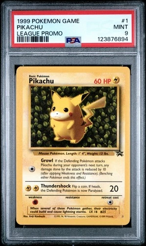 1999 POKEMON LEAGUE PROMO #1 PIKACHU PSA 9