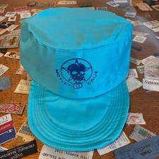 1980s Vintage MOTLEY CRUE Fullback Hat Retro Blue Rock Music Band Painters Cap
