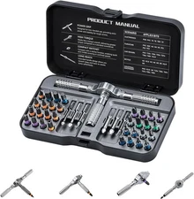 40 In 1 Magnetic Screwdriver Set, DIY Ratchet Set with T Black 