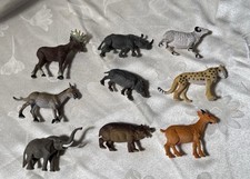 Lot 9 Hard Plastic Intricate Quality Toy Animals Unbranded