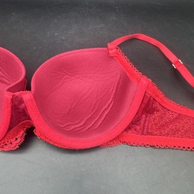 Victorias Secret Dream Angels Red Lace Lined Demi Underwire Bra Sz 34C