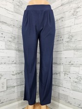 Halara Womens XS High Waisted Wide Leg Pants Blue Lightweight with Pockets