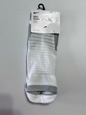 NEW Nike Spark Running Cushioned No Show Dri-Fit Whithe Socks Men's Size 10-11.5