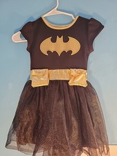DC Comics Batgirl Batman Deluxe Costume Black Gold w/ Sequins Child Size S