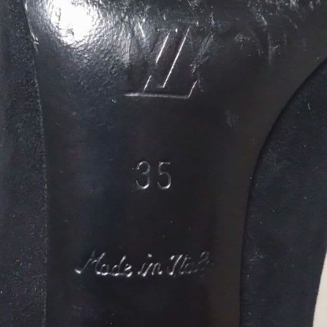 LOUIS VUITTON Pumps Heel Ribbon Black Brown EU 35 135331K Authentic thumbnail 12