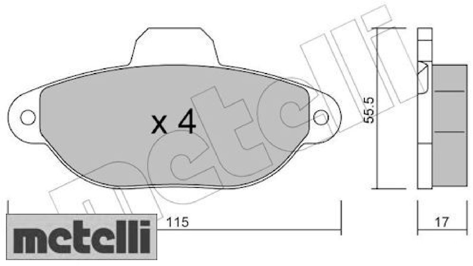 metelli 22-0159-1 Bremsbelagsatz für Scheibenbremse Bremsbelagsatz