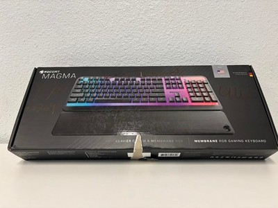 ROCCAT Magma RGB Gaming Keyboard Wired, Detachable Palm Rest, Black