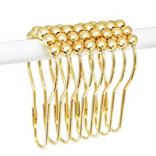 Shower Curtain Hooks Rings for Bathroom, 12PCS Gold Stainless Steel Rust Resi...