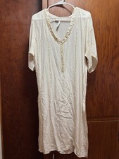Vintage Women’s Small White Silk Graham Kandiah New York Kaftan