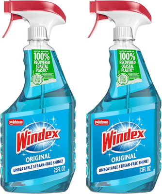 Windex Glass and Window Cleaner Spray Bottle, Packaging Designed to Prevent Leak