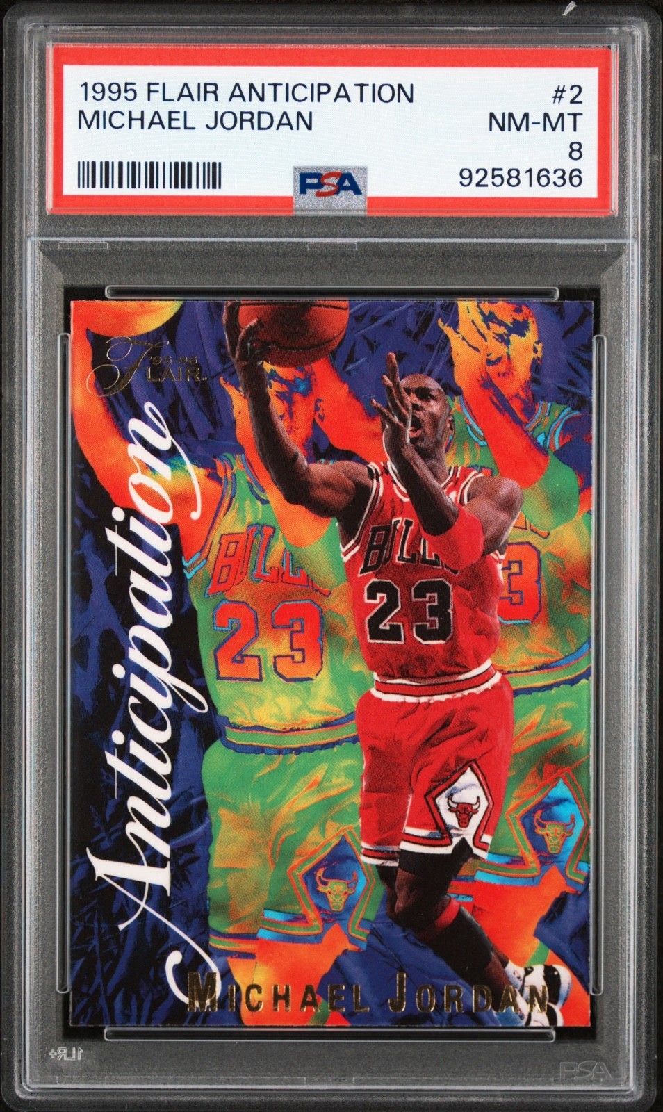 1995 FLAIR ANTICIPATION MICHAEL JORDAN #2 PSA 8