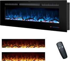 Rodalflame Electric Wall Mounted Fireplace 48 Inch 13 Flame Colors EF48R