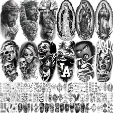 72 hojas de tatuajes temporales para hombres, mujeres y adultos