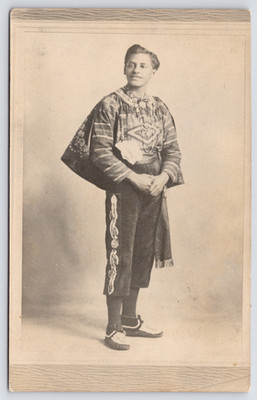 Attus Robe Ach RPPC Ainu Man~Northern Japan (Hokkaidō)~Attus Robe~Waraji-Style Sandals ...