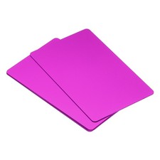 0.8mm Metal Business Cards, 5pcs Name Laser Engraving Paper, Purple