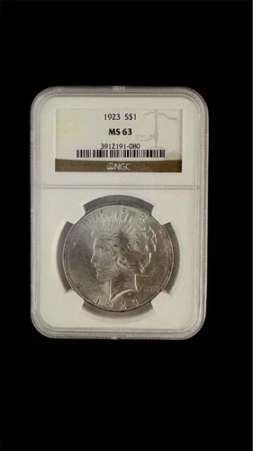 1923 $1 Peace Silver Dollar PCGS MS63