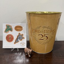 The Lord of the Rings 25th Anniversary Popcorn Bucket + Magnet Set AMC NEW