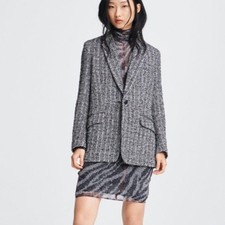 RAG  BONE Ames Linton Herringbone Wool Blend Tweed Blazer Size 6 FIT 4/6