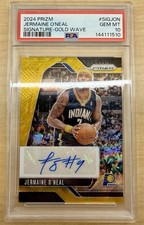 2024-25 Panini Prizm Signatures Jermaine O'Neal Gold Wave Auto /10 PSA 10 Pacers