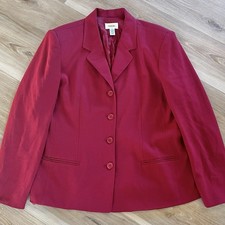 Vintage Talbots Red Blazer Office Career Classic Preppy Holiday Jacket 16