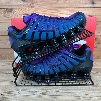 Nike Turnschuhe Damen Größe UK 5,5 Shox TL Black Voltage Lila Blau Laufschuhe