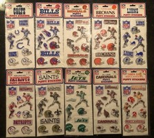 NFL FOOTBALL PUFFY STICKERS 1983 PICK BILLS SAINTS PATRIOTS BENGALS JETS LIONS